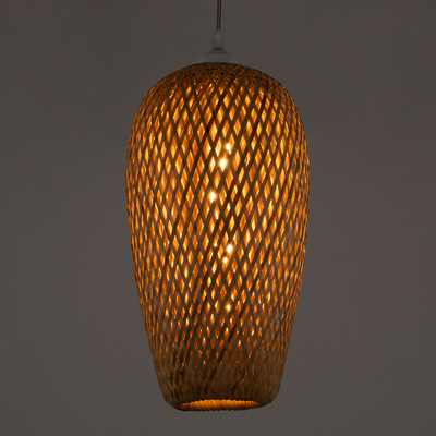 GLOBOSTAR® SAN TROPEZ 00764 Boho Κρεμαστό Φωτιστικό Οροφής με Ντουί 1 x E27 AC 220-240V IP20 - Μπεζ - Μ19 x Π19 x Υ42cm