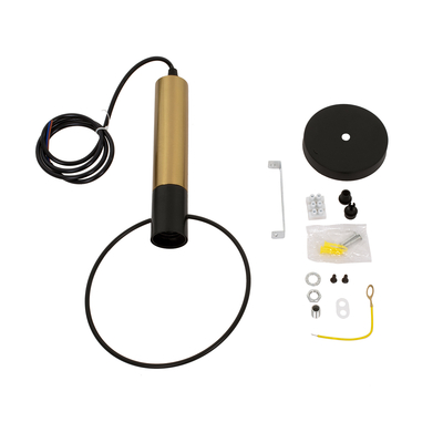 GLOBOSTAR® OLVERO 00772 Μοντέρνο Κρεμαστό Φωτιστικό Οροφής με Ντουί 1 x E27 AC 220-240V IP20 - Μαύρο & Χρυσό - Μ18 x Π4 x Y38cm