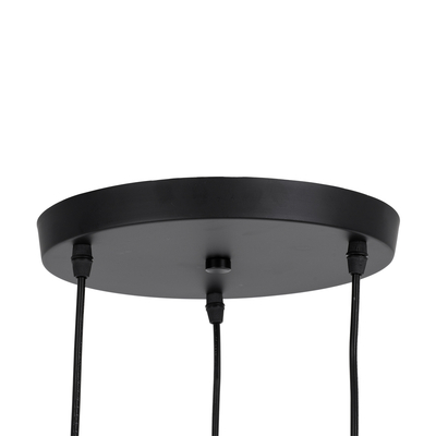 GLOBOSTAR® OLVERO 00773 Μοντέρνο Κρεμαστό Φωτιστικό Οροφής με Ντουί 3 x E27 AC 220-240V IP20 - Μαύρο & Χρυσό - Μ30 x Π30 x Y130cm