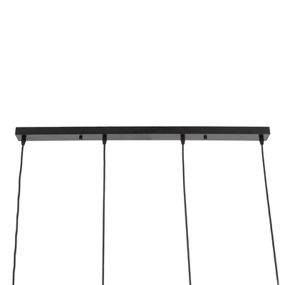 GLOBOSTAR® OLVERO 00775 Μοντέρνο Κρεμαστό Φωτιστικό Οροφής με Ντουί 4 x E27 AC 220-240V IP20 - Μαύρο & Χρυσό - Μ90 x Π18 x Y130cm