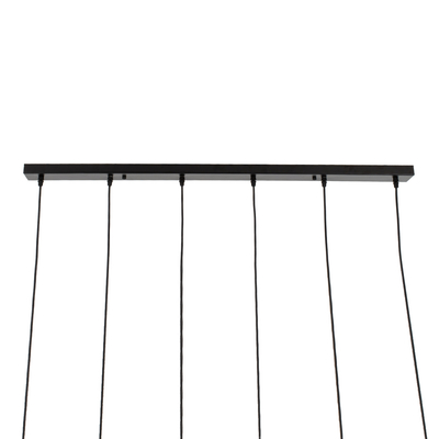 GLOBOSTAR® OLVERO 00776 Μοντέρνο Κρεμαστό Φωτιστικό Οροφής με Ντουί 6 x E27 AC 220-240V IP20 - Μαύρο & Χρυσό - Μ110 x Π18 x Y130cm