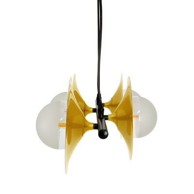 GLOBOSTAR® JOLIET 00782 Μοντέρνο Κρεμαστό Φωτιστικό Οροφής με Ντουί 4 x G9 AC 220-240V IP20 - Μαύρο & Χρυσό - Μ65 x Π28 x Υ20cm