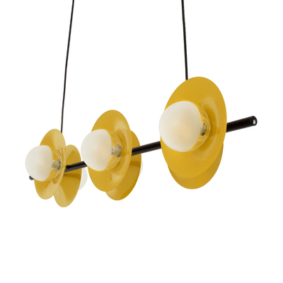 GLOBOSTAR® JOLIET 00783 Μοντέρνο Κρεμαστό Φωτιστικό Οροφής με Ντουί 6 x G9 AC 220-240V IP20 - Μαύρο & Χρυσό - Μ95 x Π28 x Υ20cm