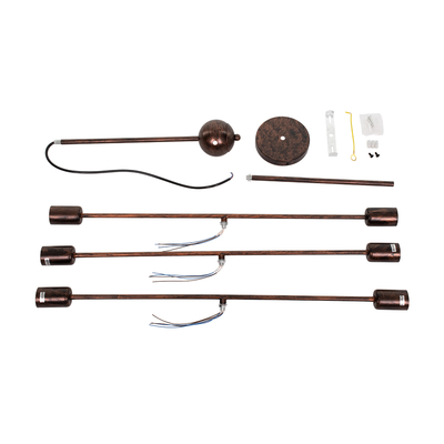 GLOBOSTAR® ZANE 00785 Μοντέρνο Φωτιστικό Οροφής με Ντουί 6 x E27 AC 220-240V IP20 - Χάλκινο - Μ70 x Π70 x Υ100cm