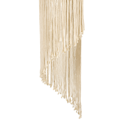 GloboStar® 36203 TUNISIA Boho Καπέλο Φωτιστικού- Μακραμέ Πλεκτό Χειροποίητο Μπεζ Βαμβακερό Νήμα - Μ30 x Π30  x Υ120cm