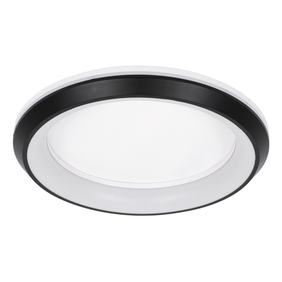 GLOBOSTAR® MELINA 61040 Μοντέρνο Φωτιστικό Οροφής LED 55W 6376lm 120° AC 220-240V IP20 Ρυθμιζόμενο Λευκό CCT με Χειριστήριο από 2700K έως 6000K Dimmable - Lumileds SMD Chip - Μαύρο Ματ - Μ48 x Π48 x Υ9cm - 3 Χρόνια Εγγύηση
