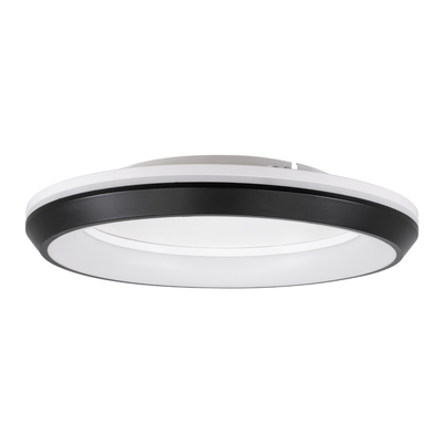 GLOBOSTAR® MELINA 61040 Μοντέρνο Φωτιστικό Οροφής LED 55W 6376lm 120° AC 220-240V IP20 Ρυθμιζόμενο Λευκό CCT με Χειριστήριο από 2700K έως 6000K Dimmable - Lumileds SMD Chip - Μαύρο Ματ - Μ48 x Π48 x Υ9cm - 3 Χρόνια Εγγύηση