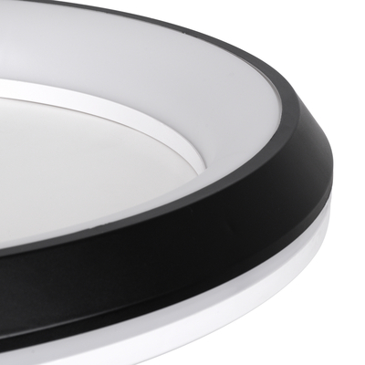 GLOBOSTAR® MELINA 61040 Μοντέρνο Φωτιστικό Οροφής LED 55W 6376lm 120° AC 220-240V IP20 Ρυθμιζόμενο Λευκό CCT με Χειριστήριο από 2700K έως 6000K Dimmable - Lumileds SMD Chip - Μαύρο Ματ - Μ48 x Π48 x Υ9cm - 3 Χρόνια Εγγύηση