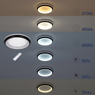 GLOBOSTAR® MELINA 61041 Μοντέρνο Φωτιστικό Οροφής LED 55W 6376lm 120° AC 220-240V IP20 Ρυθμιζόμενο Λευκό CCT με Χειριστήριο από 2700K έως 6000K Dimmable - Lumileds SMD Chip - Λευκό Ματ - Μ48 x Π48 x Υ9cm - 3 Χρόνια Εγγύηση