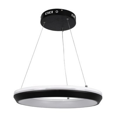 GLOBOSTAR® MELINA 61043 Μοντέρνο Κρεμαστό Φωτιστικό Οροφής LED 55W 6376lm 120° AC 220-240V IP20 Ρυθμιζόμενο Λευκό CCT με Χειριστήριο από 2700K έως 6000K Dimmable - Lumileds SMD Chip - Μαύρο Ματ - Μ48 x Π48 x Υ6.5cm - 3 Χρόνια Εγγύηση