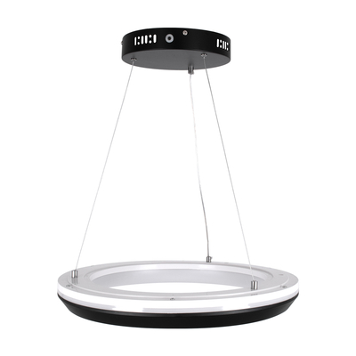 GLOBOSTAR® MELINA 61043 Μοντέρνο Κρεμαστό Φωτιστικό Οροφής LED 55W 6376lm 120° AC 220-240V IP20 Ρυθμιζόμενο Λευκό CCT με Χειριστήριο από 2700K έως 6000K Dimmable - Lumileds SMD Chip - Μαύρο Ματ - Μ48 x Π48 x Υ6.5cm - 3 Χρόνια Εγγύηση