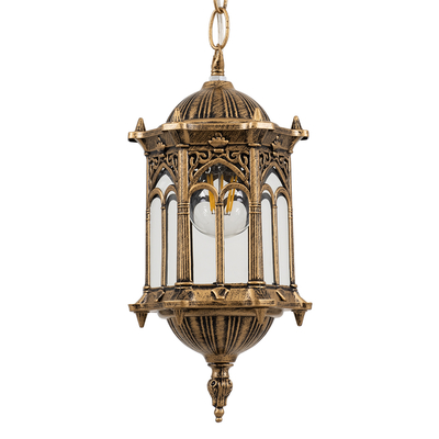 GLOBOSTAR® DARCY 00656 Vintage Κρεμαστό Φωτιστικό Οροφής με Ντουί 1 x E27 AC 220-240V IP20 - Μπρούτζινο & Διάφανο - Μ15.5 x Π15.5 x Υ32.5cm