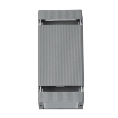 GLOBOSTAR® QUATRO 77895 Μοντέρνο Φωτιστικό Τοίχου - Απλίκα με Ντουί 2 x GU10 AC 220-240V Αδιάβροχο IP65 - Γκρι Ματ - Μ11 x Π10 x Υ25.5cm