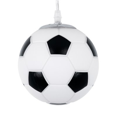 GLOBOSTAR® FOOTBALL 00643 Παιδικό Κρεμαστό Φωτιστικό Οροφής με Ντουί 1 x E27 AC 220-240V IP20 - Λευκό & Μαύρο - Μ15 x Π15 x Y18cm