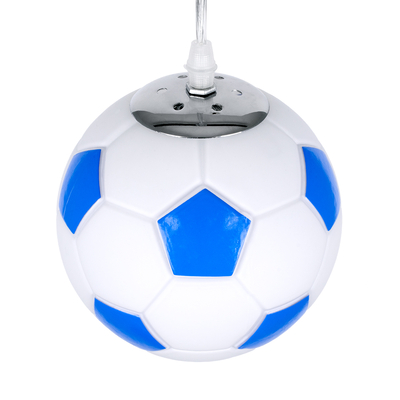 GLOBOSTAR® FOOTBALL 00644 Παιδικό Κρεμαστό Φωτιστικό Οροφής με Ντουί 1 x E27 AC 220-240V IP20 - Λευκό & Μπλε - Μ15 x Π15 x Y18cm