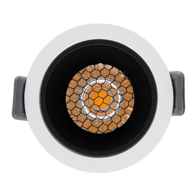 GLOBOSTAR® PLUTO-S 60246 Χωνευτό Downlight Σποτ με Honeycomb Anti Glare Reflector LED 7W 910lm 38° AC 220-240V IP20 Φυσικό Λευκό 4500K - Bridgelux COB Chip & TÜV SÜD Driver - Λευκό & Μαύρο Ματ - Μ6.4 x Π6.4 x Υ4.9cm / Q5.5cm - 5 Χρόνια Εγγύηση