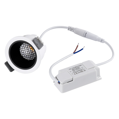 GLOBOSTAR® PLUTO-S 60246 Χωνευτό Downlight Σποτ με Honeycomb Anti Glare Reflector LED 7W 910lm 38° AC 220-240V IP20 Φυσικό Λευκό 4500K - Bridgelux COB Chip & TÜV SÜD Driver - Λευκό & Μαύρο Ματ - Μ6.4 x Π6.4 x Υ4.9cm / Q5.5cm - 5 Χρόνια Εγγύηση