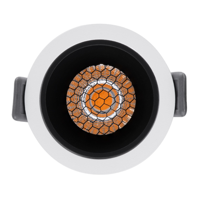 GLOBOSTAR® PLUTO-S 60247 Χωνευτό Downlight Σποτ με Honeycomb Anti Glare Reflector LED 7W 875lm 38° AC 220-240V IP20 Θερμό Λευκό 2700K - Bridgelux COB Chip & TÜV SÜD Driver - Λευκό & Μαύρο Ματ - Μ6.4 x Π6.4 x Υ4.9cm / Q5.5cm - 5 Χρόνια Εγγύηση
