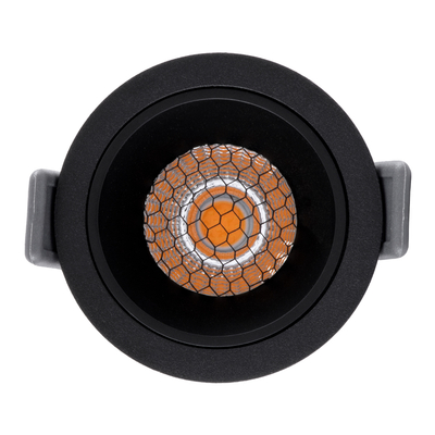 GLOBOSTAR® PLUTO-S 60251 Χωνευτό Downlight Σποτ με Honeycomb Anti Glare Reflector LED 7W 875lm 38° AC 220-240V IP20 Θερμό Λευκό 2700K - Bridgelux COB Chip & TÜV SÜD Driver - Μαύρο Ματ - Μ6.4 x Π6.4 x Υ4.9cm / Q5.5cm - 5 Χρόνια Εγγύηση