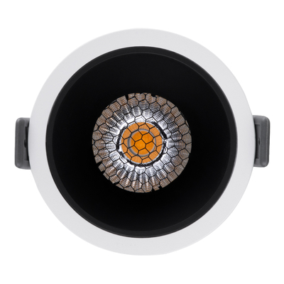 GLOBOSTAR® PLUTO-M 60253 Χωνευτό Downlight Σποτ με Honeycomb Anti Glare Reflector LED 10W 1250lm 38° AC 220-240V IP20 Θερμό Λευκό 2700K - Bridgelux COB Chip & TÜV SÜD Driver - Λευκό & Μαύρο Ματ - Μ8.4 x Π8.4 x Υ5.9cm / Q7.5cm - 5 Χρόνια Εγγύηση
