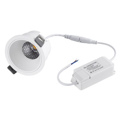 GLOBOSTAR® PLUTO-M 60254 Χωνευτό Downlight Σποτ με Honeycomb Anti Glare Reflector LED 10W 1300lm 38° AC 220-240V IP20 Φυσικό Λευκό 4500K - Bridgelux COB Chip & TÜV SÜD Driver - Λευκό Ματ - Μ8.4 x Π8.4 x Υ5.9cm / Q7.5cm - 5 Χρόνια Εγγύηση