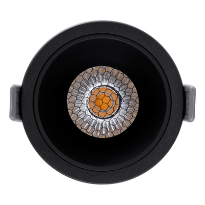 GLOBOSTAR® PLUTO-M 60257 Χωνευτό Downlight Σποτ με Honeycomb Anti Glare Reflector LED 10W 1250lm 38° AC 220-240V IP20 Θερμό Λευκό 2700K - Bridgelux COB Chip & TÜV SÜD Driver - Μαύρο Ματ - Μ8.4 x Π8.4 x Υ5.9cm / Q7.5cm - 5 Χρόνια Εγγύηση