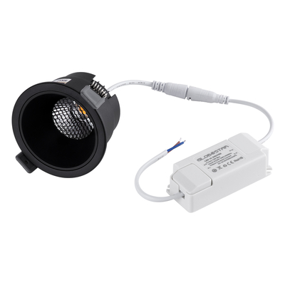 GLOBOSTAR® PLUTO-M 60257 Χωνευτό Downlight Σποτ με Honeycomb Anti Glare Reflector LED 10W 1250lm 38° AC 220-240V IP20 Θερμό Λευκό 2700K - Bridgelux COB Chip & TÜV SÜD Driver - Μαύρο Ματ - Μ8.4 x Π8.4 x Υ5.9cm / Q7.5cm - 5 Χρόνια Εγγύηση