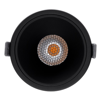 GLOBOSTAR® PLUTO-B 60263 Χωνευτό Downlight Σποτ με Honeycomb Anti Glare Reflector LED 15W 1875lm 38° AC 220-240V IP20 Θερμό Λευκό 2700K - Bridgelux COB Chip & TÜV SÜD Driver - Μαύρο Ματ - Μ10.4 x Π10.4 x Υ6.5cm / Q9.5cm - 5 Χρόνια Εγγύηση