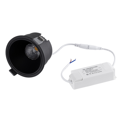 GLOBOSTAR® PLUTO-B 60263 Χωνευτό Downlight Σποτ με Honeycomb Anti Glare Reflector LED 15W 1875lm 38° AC 220-240V IP20 Θερμό Λευκό 2700K - Bridgelux COB Chip & TÜV SÜD Driver - Μαύρο Ματ - Μ10.4 x Π10.4 x Υ6.5cm / Q9.5cm - 5 Χρόνια Εγγύηση