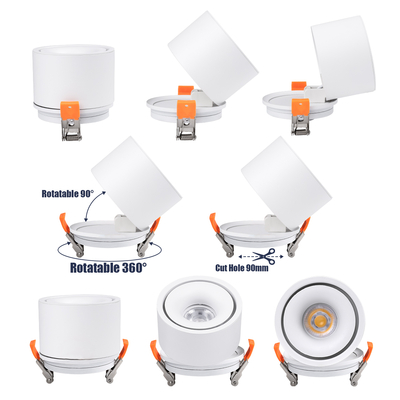 GLOBOSTAR® OMEGA-R 60294 Χωνευτό Κινούμενο Downlight Σποτ LED 12W 1560lm 36° AC 220-240V IP20 Φυσικό Λευκό 4500K - Bridgelux COB Chip & TÜV SÜD Driver - Λευκό Ματ - Μ10 x Π10 x Υ8.2cm / Q9cm - 5 Χρόνια Εγγύηση