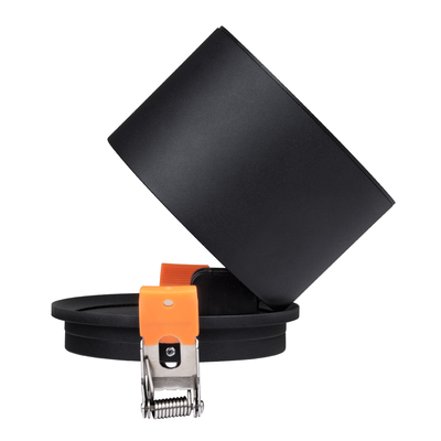 GLOBOSTAR® OMEGA-R 60296 Χωνευτό Κινούμενο Downlight Σποτ LED 12W 1560lm 36° AC 220-240V IP20 Φυσικό Λευκό 4500K - Bridgelux COB Chip & TÜV SÜD Driver - Μαύρο Ματ - Μ10 x Π10 x Υ8.2cm / Q9cm - 5 Χρόνια Εγγύηση