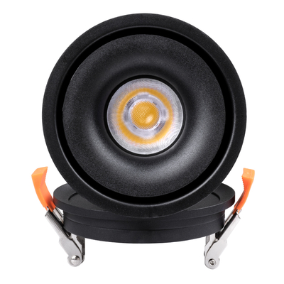 GLOBOSTAR® OMEGA-R 60296 Χωνευτό Κινούμενο Downlight Σποτ LED 12W 1560lm 36° AC 220-240V IP20 Φυσικό Λευκό 4500K - Bridgelux COB Chip & TÜV SÜD Driver - Μαύρο Ματ - Μ10 x Π10 x Υ8.2cm / Q9cm - 5 Χρόνια Εγγύηση