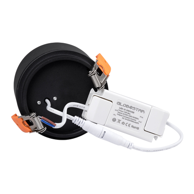 GLOBOSTAR® OMEGA-R 60297 Χωνευτό Κινούμενο Downlight Σποτ LED 12W 1500lm 36° AC 220-240V IP20 Θερμό Λευκό 2700K - Bridgelux COB Chip & TÜV SÜD Driver - Μαύρο Ματ - Μ10 x Π10 x Υ8.2cm / Q9cm - 5 Χρόνια Εγγύηση