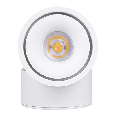 GLOBOSTAR® OMEGA-S 60298 Κινούμενο Downlight Σποτ LED 12W 1560lm 36° AC 220-240V IP20 Φυσικό Λευκό 4500K - Bridgelux COB Chip & TÜV SÜD Driver - Λευκό Ματ - Μ10 x Π10 x Υ10.5cm - 5 Χρόνια Εγγύηση