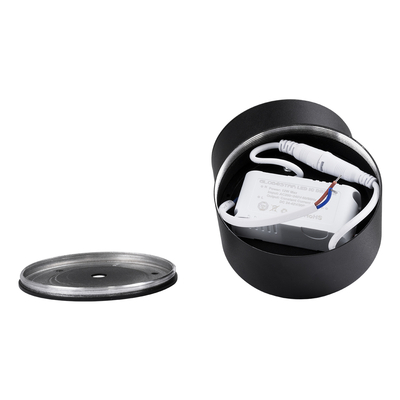 GLOBOSTAR® OMEGA-S 60301 Κινούμενο Downlight Σποτ LED 12W 1500lm 36° AC 220-240V IP20 Θερμό Λευκό 2700K - Bridgelux COB Chip & TÜV SÜD Driver - Μαύρο Ματ - Μ10 x Π10 x Υ10.5cm - 5 Χρόνια Εγγύηση