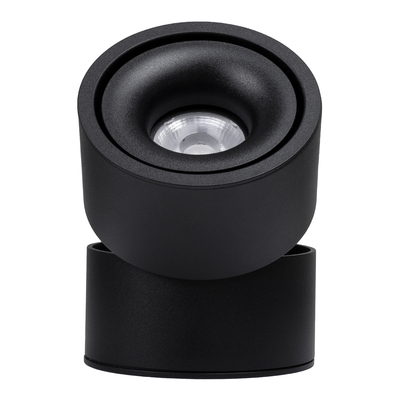 GLOBOSTAR® OMEGA-S 60301 Κινούμενο Downlight Σποτ LED 12W 1500lm 36° AC 220-240V IP20 Θερμό Λευκό 2700K - Bridgelux COB Chip & TÜV SÜD Driver - Μαύρο Ματ - Μ10 x Π10 x Υ10.5cm - 5 Χρόνια Εγγύηση