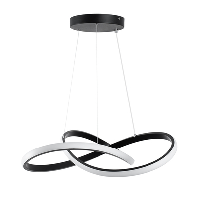 GLOBOSTAR® DEXTER 61049 Μοντέρνο Κρεμαστό Φωτιστικό Οροφής LED 72W 8064lm 300° AC 220-240V IP20 Ρυθμιζόμενο Λευκό CCT με Χειριστήριο από 2700K έως 6000K Dimmable - Lumileds SMD Chip - Μαύρο Ματ - Μ56 x Π56 x Υ14cm - 3 Χρόνια Εγγύηση