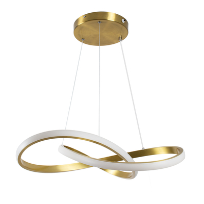 GLOBOSTAR® DEXTER 61051 Μοντέρνο Κρεμαστό Φωτιστικό Οροφής LED 72W 8064lm 300° AC 220-240V IP20 Ρυθμιζόμενο Λευκό CCT με Χειριστήριο από 2700K έως 6000K Dimmable - Lumileds SMD Chip - Χρυσό Βούρτσας - Μ56 x Π56 x Υ14cm - 3 Χρόνια Εγγύηση