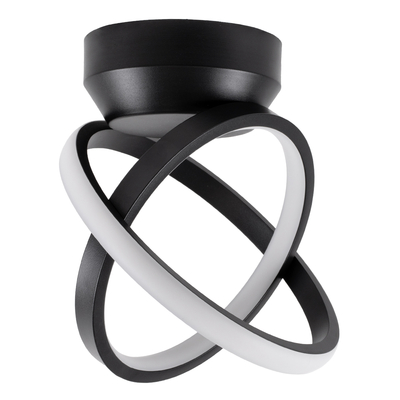 GLOBOSTAR® AMELIA 61052 Μοντέρνο Φωτιστικό Οροφής LED 20W 2400lm 300° AC 220-240V IP20 Ρυθμιζόμενο Λευκό CCT με On/Off 2700K/4500K/6000K - Lumileds SMD Chip - Μαύρο Ματ - Μ24.5 x Π16 x Υ25cm - 3 Χρόνια Εγγύηση