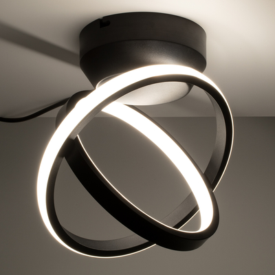 GLOBOSTAR® AMELIA 61052 Μοντέρνο Φωτιστικό Οροφής LED 20W 2400lm 300° AC 220-240V IP20 Ρυθμιζόμενο Λευκό CCT με On/Off 2700K/4500K/6000K - Lumileds SMD Chip - Μαύρο Ματ - Μ24.5 x Π16 x Υ25cm - 3 Χρόνια Εγγύηση