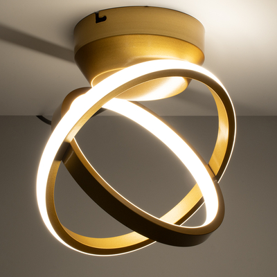 GLOBOSTAR® AMELIA 61054 Μοντέρνο Φωτιστικό Οροφής LED 20W 2400lm 300° AC 220-240V IP20 Ρυθμιζόμενο Λευκό CCT με On/Off 2700K/4500K/6000K - Lumileds SMD Chip - Χρυσό Βούρτσας - Μ24.5 x Π16 x Υ25cm - 3 Χρόνια Εγγύηση