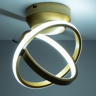 GLOBOSTAR® AMELIA 61054 Μοντέρνο Φωτιστικό Οροφής LED 20W 2400lm 300° AC 220-240V IP20 Ρυθμιζόμενο Λευκό CCT με On/Off 2700K/4500K/6000K - Lumileds SMD Chip - Χρυσό Βούρτσας - Μ24.5 x Π16 x Υ25cm - 3 Χρόνια Εγγύηση