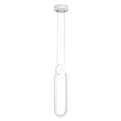 GLOBOSTAR® ILDI 61089 Μοντέρνο Κρεμαστό Φωτιστικό Οροφής LED 12W 1440lm 300° AC 220-240V IP20 Ρυθμιζόμενο Λευκό CCT με On/Off 2700K/4500K/6000K - Lumileds SMD Chip - Λευκό Ματ - Μ10 x Π2.3 x Υ38cm - 3 Χρόνια Εγγύηση