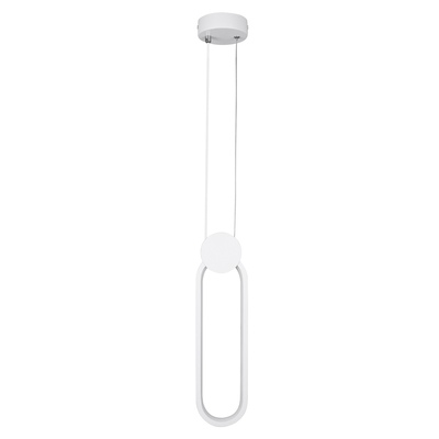 GLOBOSTAR® ILDI 61089 Μοντέρνο Κρεμαστό Φωτιστικό Οροφής LED 12W 1440lm 300° AC 220-240V IP20 Ρυθμιζόμενο Λευκό CCT με On/Off 2700K/4500K/6000K - Lumileds SMD Chip - Λευκό Ματ - Μ10 x Π2.3 x Υ38cm - 3 Χρόνια Εγγύηση