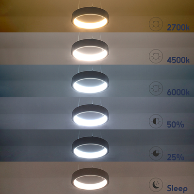 GLOBOSTAR® NEMESIS 61156 Μοντέρνο Κρεμαστό Φωτιστικό Οροφής LED 30W 3513lm 360° AC 220-240V IP20 Ρυθμιζόμενο Λευκό CCT με Χειριστήριο από 2700K έως 6000K Dimmable - Lumileds SMD Chip - Λευκό Ματ - Μ40 x Π40 x Υ4cm - 3 Χρόνια Εγγύηση