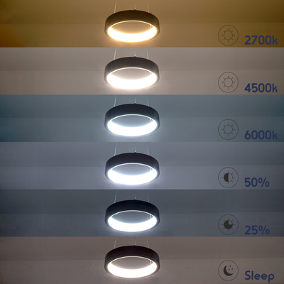 GLOBOSTAR® NEMESIS 61158 Μοντέρνο Κρεμαστό Φωτιστικό Οροφής LED 45W 5230lm 360° AC 220-240V IP20 Ρυθμιζόμενο Λευκό CCT με Χειριστήριο από 2700K έως 6000K Dimmable - Lumileds SMD Chip - Μαύρο Ματ - Μ60 x Π60 x Υ4cm - 3 Χρόνια Εγγύηση