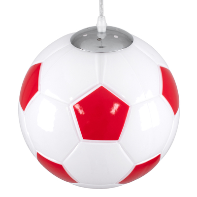 GLOBOSTAR® FOOTBALL 00646 Παιδικό Κρεμαστό Φωτιστικό Οροφής με Ντουί 1 x E27 AC 220-240V IP20 - Λευκό & Κόκκινο - Μ25 x Π25 x Υ25cm