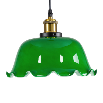 GLOBOSTAR® LIBRARY 00767 Vintage Κρεμαστό Φωτιστικό Οροφής με Ντουί 1 x E27 AC 220-240V IP20 - Πράσινο & Χρυσό - Μ26 x Π26 x Y20cm