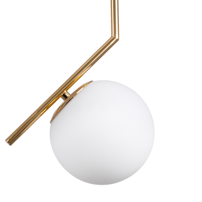 GLOBOSTAR® MONROE 00958 Μοντέρνο Κρεμαστό Φωτιστικό Οροφής με Ντουί 1 x E27 AC 220-240V IP20 - Χρυσό Πλατίνα & Λευκό - Μ15 x Π15 x Υ49cm