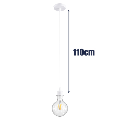 GLOBOSTAR® HANNA 36217 Boho Κρεμαστό Φωτιστικό Οροφής με Ντουί 1 x E27 AC 220-240V IP20 - Λευκό - Μ4 x Π4 x Υ110cm